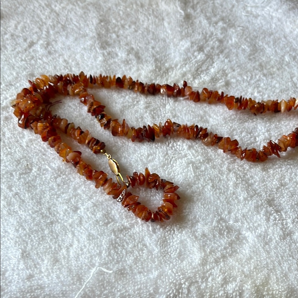 Warm Brown Natural Stone Necklace